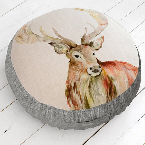 Animal Brown Cushions - Mr Stag Printed Floor Cushion Tan Voyage Maison
