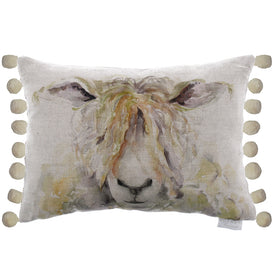 Voyage Maison Mr Wooly Pom Pom Feather Cushion in Natural