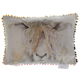 Voyage Maison Mr Wooly Printed Feather Cushion in Natural