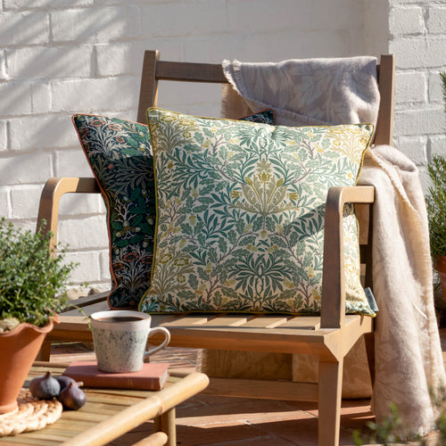Woodland Green Cushions - Multi Acorn Printed Outdoor Polyester Filled Cushion Sage/Stone Morris & Co