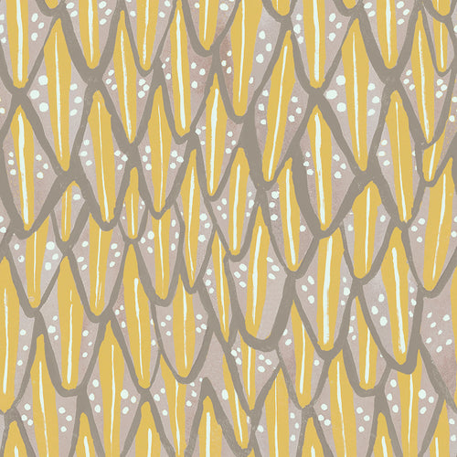 Abstract Yellow Wallpaper - Mulyo  1.4m Wide Width Wallpaper (By The Metre) Mango Voyage Maison