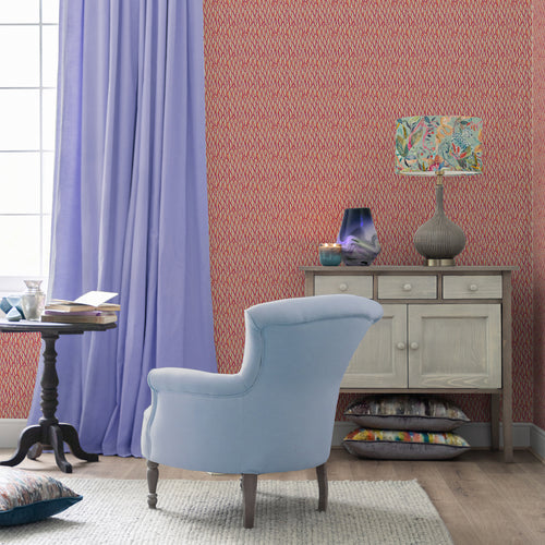 Abstract Pink Wallpaper - Mulyo  1.4m Wide Width Wallpaper (By The Metre) Papaya Voyage Maison