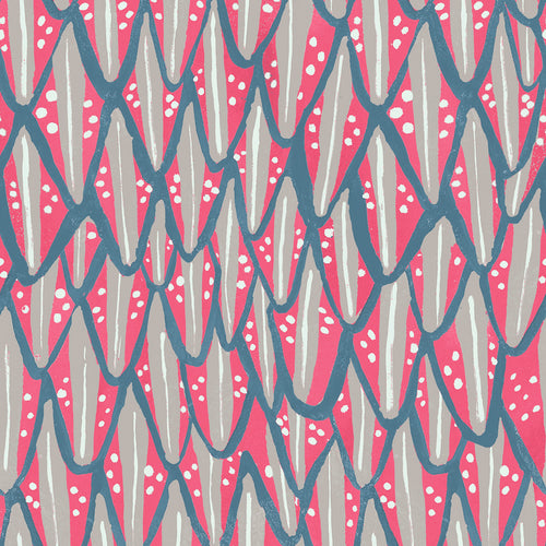 Abstract Pink Wallpaper - Mulyo  1.4m Wide Width Wallpaper (By The Metre) Pomegranate Voyage Maison