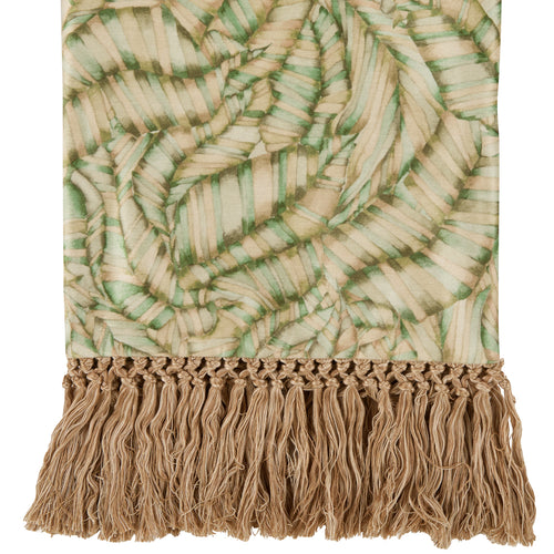 Jungle Green Throws - Musa Chenille Fringe Throw Kiwi Voyage Maison