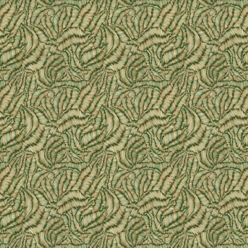 Jungle Green Fabric - Musa Printed Cotton Fabric Kiwi Voyage Maison