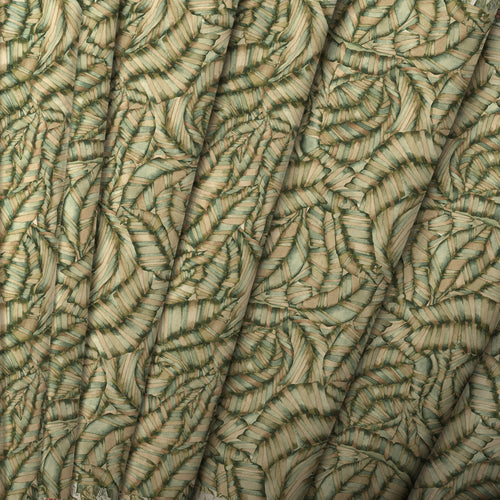 Jungle Green Fabric - Musa Printed Cotton Fabric Kiwi Voyage Maison