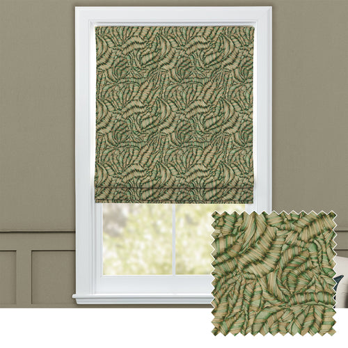 Jungle Green M2M - Musa Printed Cotton Made to Measure Roman Blinds Kiwi Voyage Maison