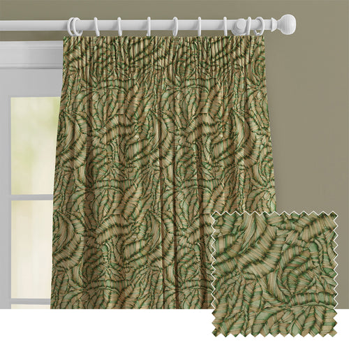 Jungle Green M2M - Musa Printed Cotton Made to Measure Curtains Kiwi Voyage Maison
