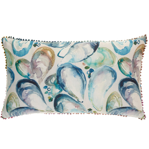 Voyage Maison Mussell Shells Printed Feather Cushion in Marine