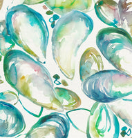  Samples - Mussel Shells Printed Fabric Sample Swatch Kelpie Voyage Maison