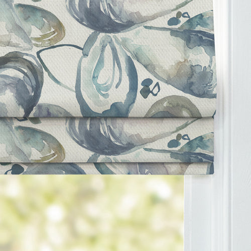 Abstract Grey M2M - Mussel Shells Printed Cotton Made to Measure Roman Blinds Slate Voyage Maison