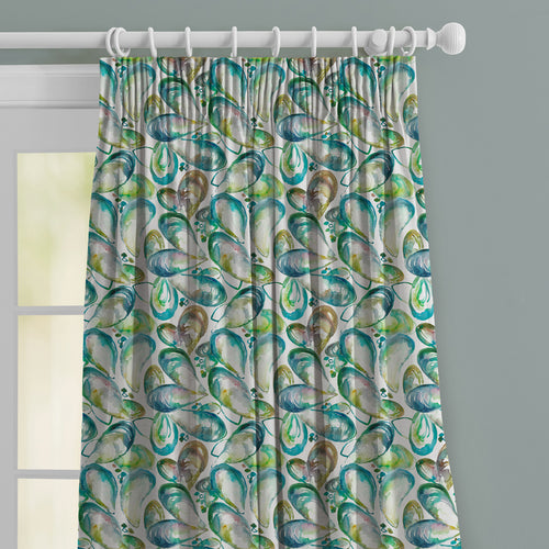 Abstract Green M2M - Mussel Shells Printed Made to Measure Curtains Kelpie Voyage Maison