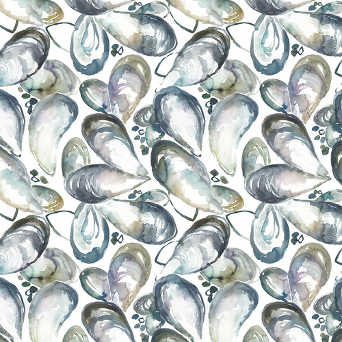 Abstract Grey M2M - Mussel Shells Printed Made to Measure Curtains Slate Voyage Maison