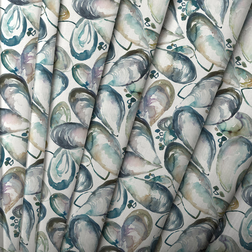 Abstract Grey M2M - Mussel Shells Printed Made to Measure Curtains Slate Voyage Maison