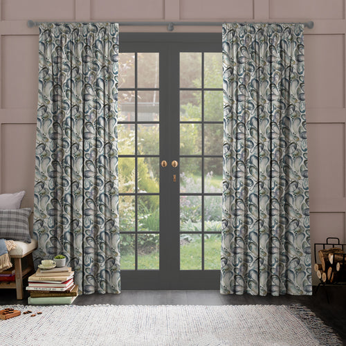 Abstract Grey M2M - Mussel Shells Printed Made to Measure Curtains Slate Voyage Maison