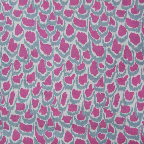 Abstract Pink Fabric - Nadaprint Printed Linen Fabric (By The Metre) Lotus Voyage Maison
