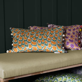 Voyage Maison Nada Printed Feather Cushion in Rust