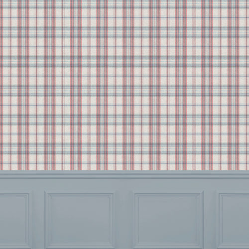 Check Pink Wallpaper - Nairna  1.4m Wide Width Wallpaper (By The Metre) Skyhaze Voyage Maison
