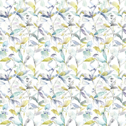 Floral White Fabric - Naura Printed Cotton Fabric (By The Metre) Lemon Voyage Maison