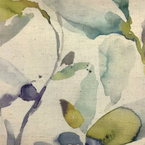  Samples - Naura Printed Fabric Sample Swatch Lemon Natural Voyage Maison