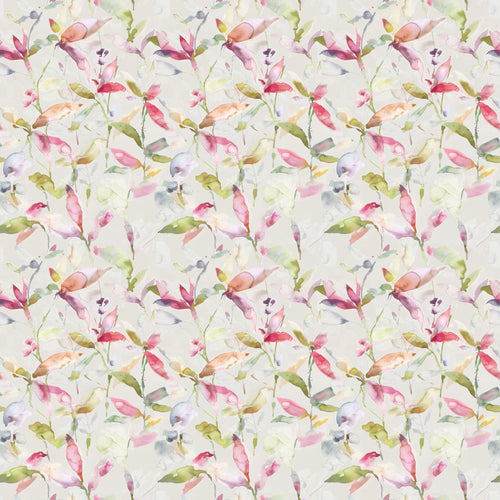 Floral Cream Fabric - Naura Printed Cotton Fabric (By The Metre) Poppy Natural Voyage Maison