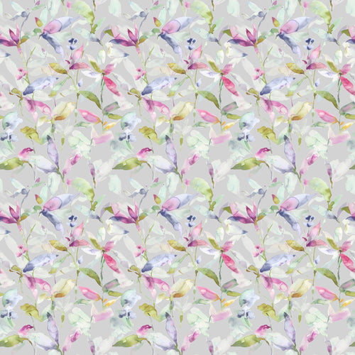 Floral Grey Fabric - Naura Printed Cotton Fabric (By The Metre) Watermelon Voyage Maison