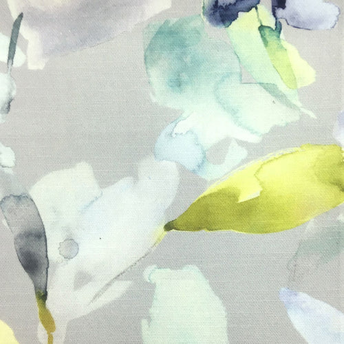 Floral Grey Fabric - Naura Printed Cotton Fabric (By The Metre) Zest Voyage Maison