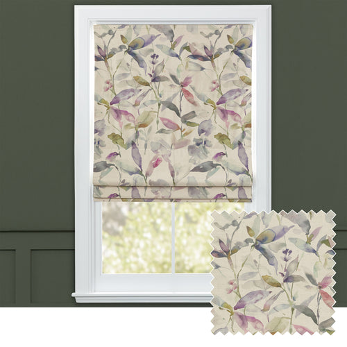 Floral Cream M2M - Naura Printed Cotton Made to Measure Roman Blinds Fig Natural Voyage Maison