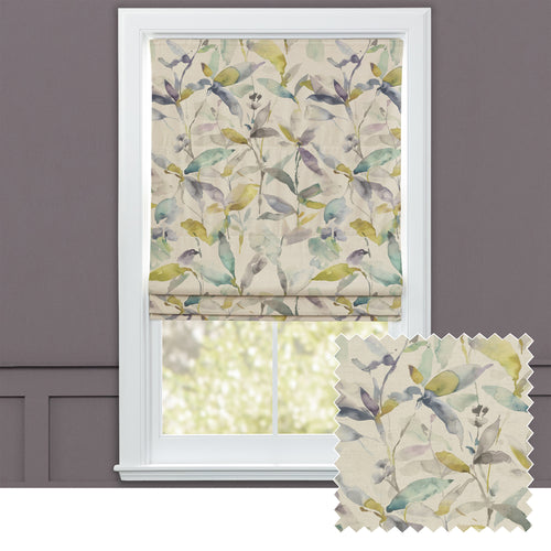 Floral Cream M2M - Naura Printed Cotton Made to Measure Roman Blinds Lemon Natural Voyage Maison