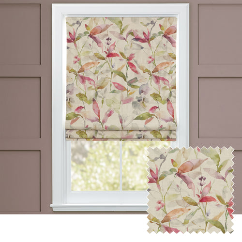 Floral Cream M2M - Naura Printed Cotton Made to Measure Roman Blinds Poppy Natural Voyage Maison