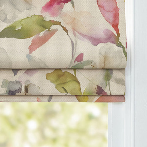 Floral Cream M2M - Naura Printed Cotton Made to Measure Roman Blinds Poppy Natural Voyage Maison