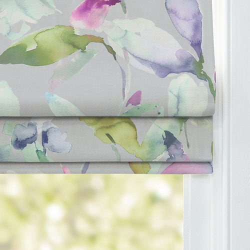 Floral Grey M2M - Naura Printed Cotton Made to Measure Roman Blinds Watermelon Voyage Maison