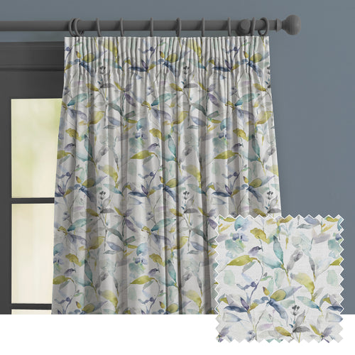 Floral White M2M - Naura Printed Made to Measure Curtains Lemon Voyage Maison