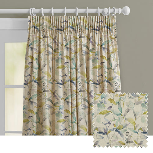 Floral Cream M2M - Naura Printed Made to Measure Curtains Lemon Natural Voyage Maison