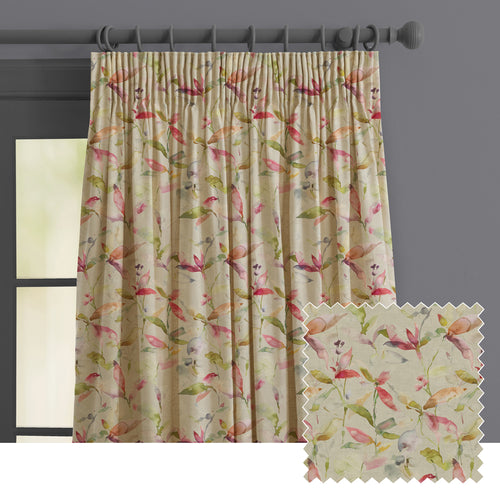 Floral Cream M2M - Naura Printed Made to Measure Curtains Poppy Natural Voyage Maison