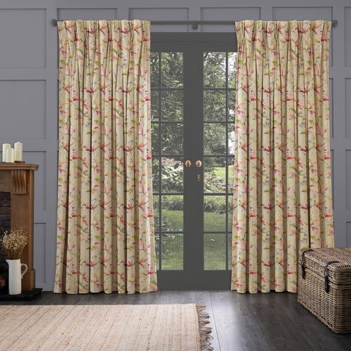 Floral Cream M2M - Naura Printed Made to Measure Curtains Poppy Natural Voyage Maison