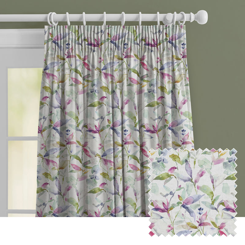 Floral White M2M - Naura Printed Made to Measure Curtains Summer Voyage Maison