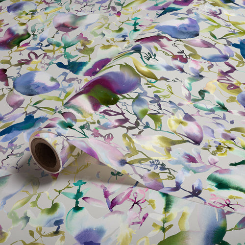 Floral Purple Wallpaper - Nelia  1.4m Wide Width Wallpaper (By The Metre) Indigo Voyage Maison