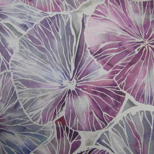Floral Purple Fabric - Nelumbo Printed Linen Fabric (By The Metre) Tourmaline Voyage Maison