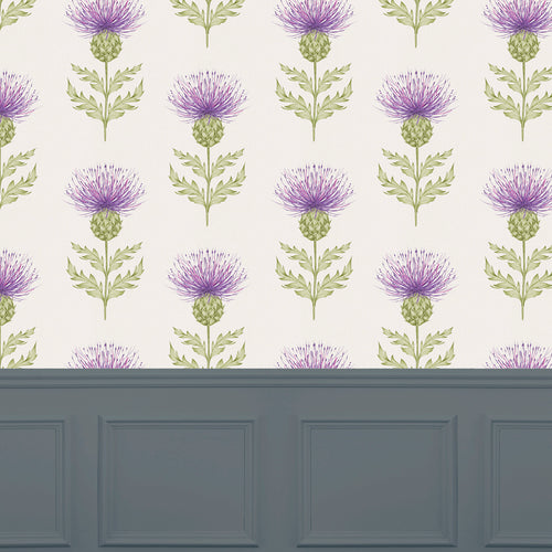 Floral Purple Wallpaper - Nessy   1.4m Wide Width Wallpaper (By The Metre) Large Damson Voyage Maison