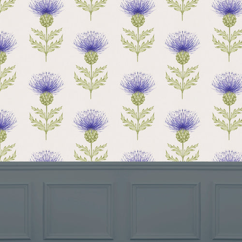 Floral Purple Wallpaper - Nessy  1.4m Wide Width Wallpaper (By The Metre) Large Juniper Voyage Maison
