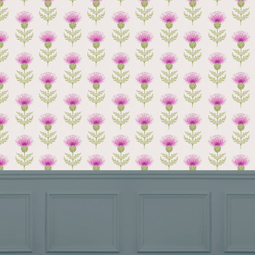 Floral Pink Wallpaper - Nessy   1.4m Wide Width Wallpaper (By The Metre) Small Berry Voyage Maison