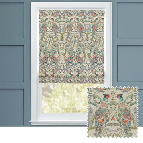 Animal Multi M2M - Netherton Printed Cotton Made to Measure Roman Blinds Pomegranate Voyage Maison