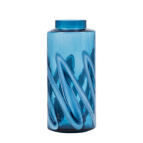  Blue Glassware - Neva Hand-Blown Vase Steel Voyage Maison