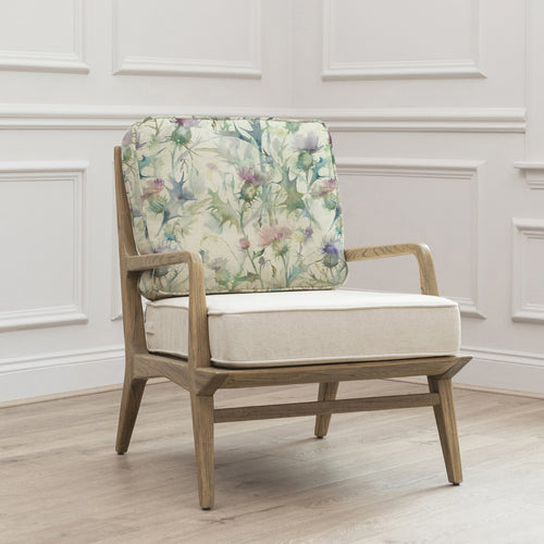 Floral Green Furniture - Cirsium Printed Idris Chair Damson Voyage Maison