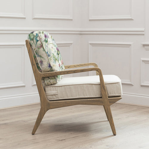 Floral Green Furniture - Cirsium Printed Idris Chair Damson Voyage Maison