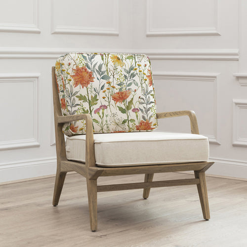 Floral Orange Furniture - Delamere Printed Idris Chair Linen Voyage Maison