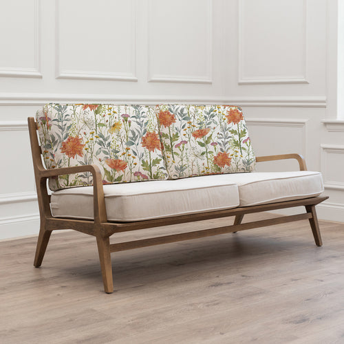 Floral Orange Furniture - Delamere Printed Idris 2 Seater Chair Linen Voyage Maison