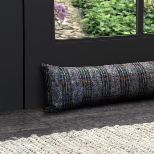 Check Purple Cushions - Newton  Draught Excluder Violet Voyage Maison