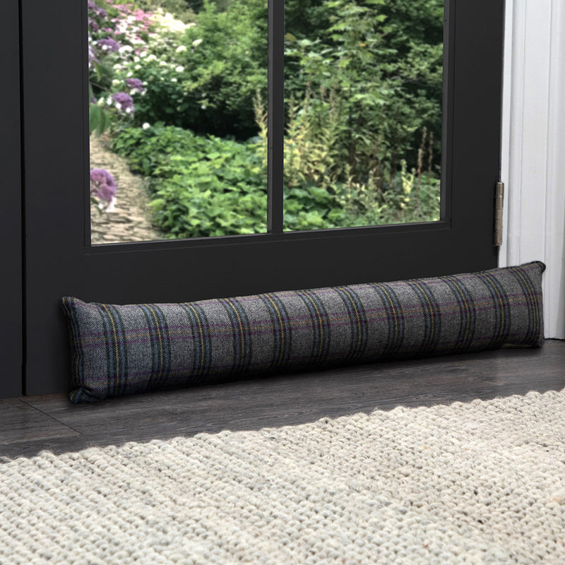 Check Purple Cushions - Newton  Draught Excluder Violet Voyage Maison